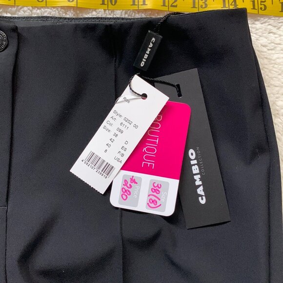 Cambio Collection Womens Dress Pants Sz 8 Black Straight Leg Elastic Stretch NWT - Picture 9 of 10
